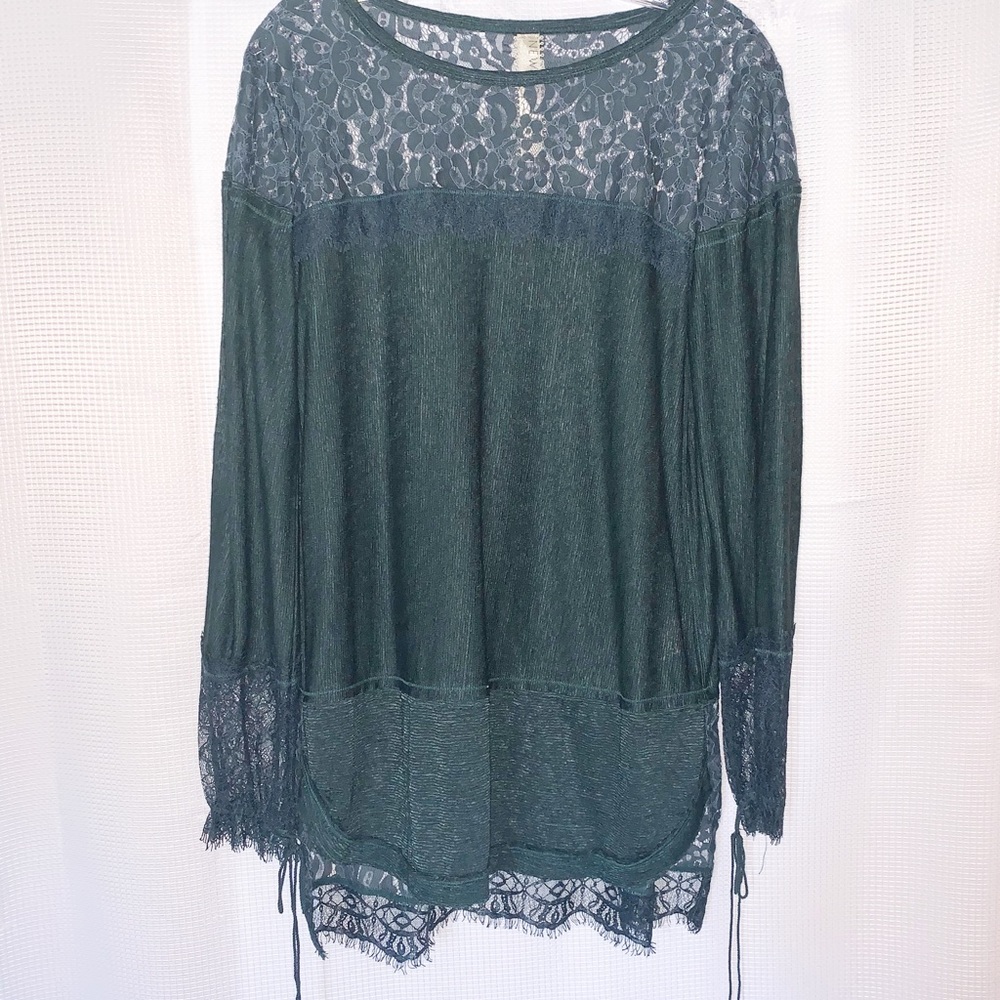 Green New Romantic long sleeve top